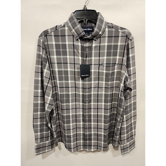 Mizzen+Main Other - NWT Mizzen and Main Button Down Shirt Mens S, Trim Plaid‎ Pocket GRAY MSRP $148